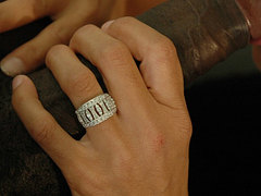 wedding ring on a black cock slut - cheating wife